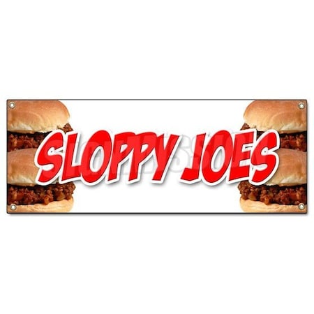 SLOPPY JOES BANNER SIGN Beef Chicken Bun Sliders Homemade Food Lunch